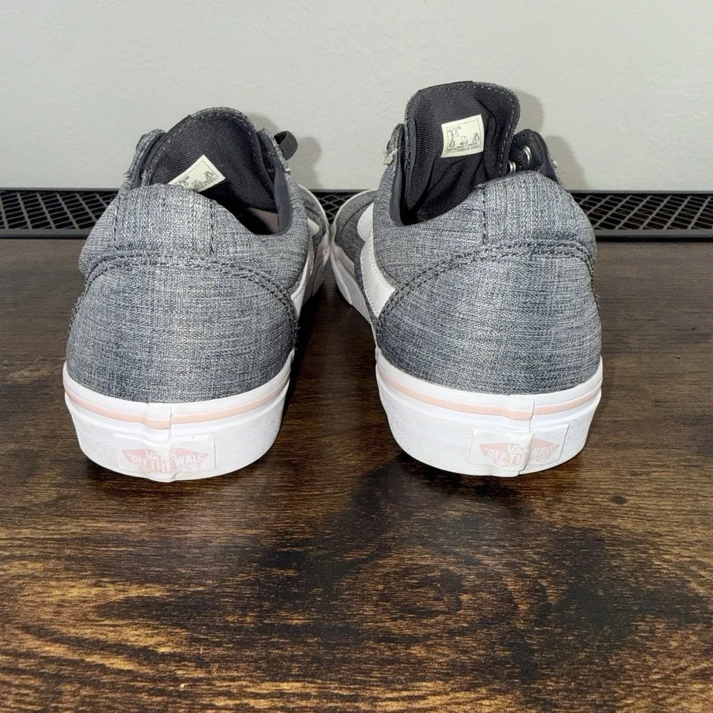 Vans Ward Low Gray Pink Skate Shoes Womens Size 9 Canvas Lace Up Sneakers - Picture 6 of 7